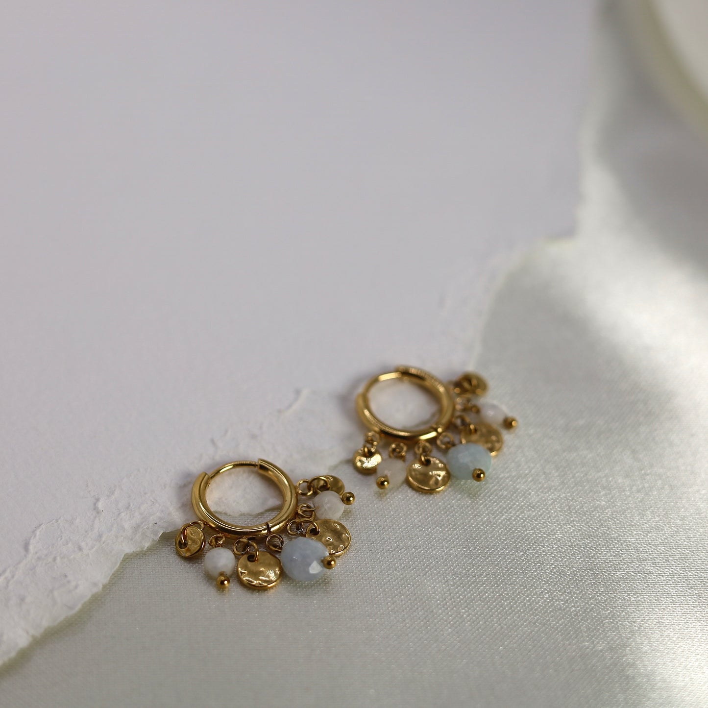 Boucles d'oreilles Blanc Or Halma
