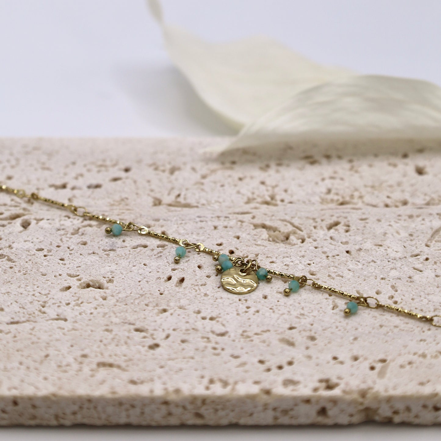 Bracelet Bleu Or Milia