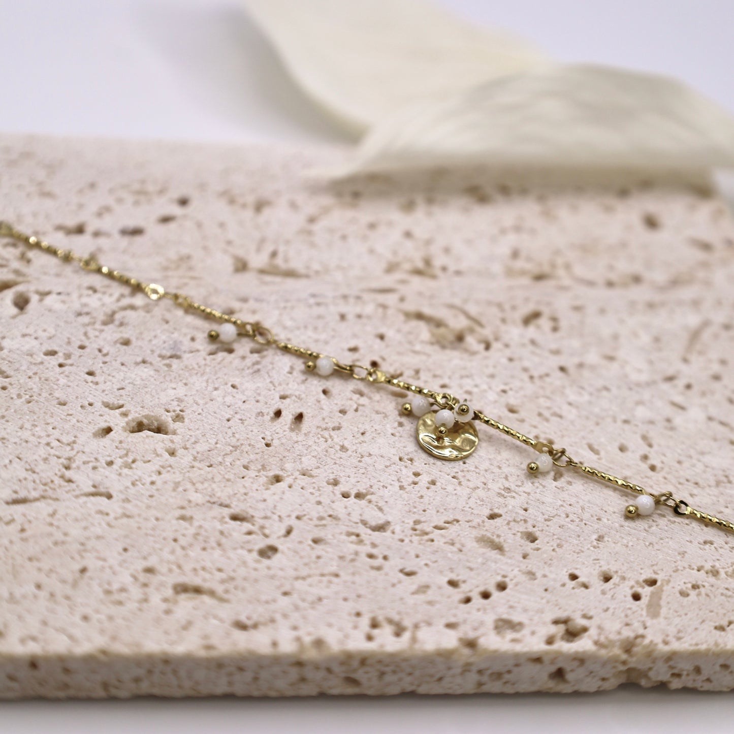 Bracelet Blanc Or Milia