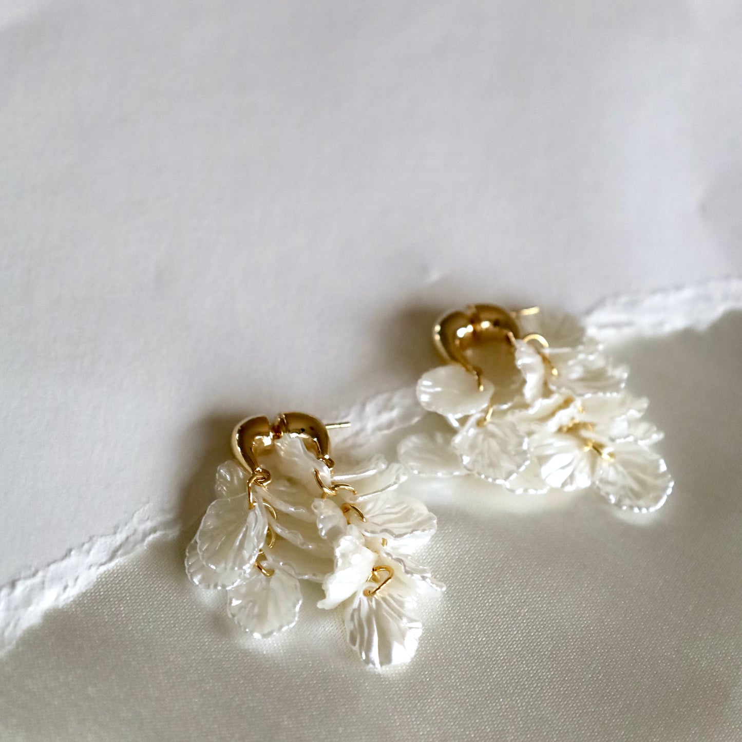 Boucles d'oreilles Blanc Or Nila